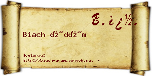 Biach Ádám névjegykártya